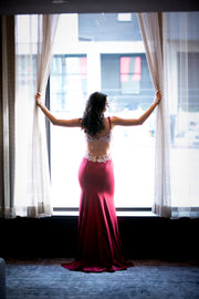 Red Beaded Formal Dress