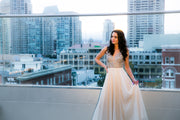 White Beaded Formal Gown